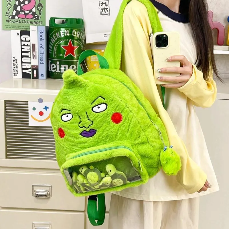 Debecca Plush Backpack Regular Unisex Green-3