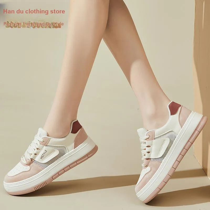 HSTYLE Low-Top Skateboard Shoes Women's Beige Pink-5