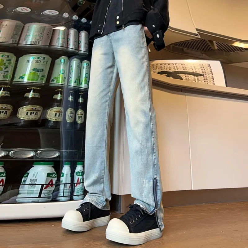 RENBEN Luxury Streetwear Men's Pants Versatile Summer Jeans Unisex-9