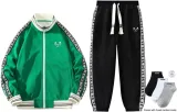 Green Top+Black Pants (Includes 3 Pack Socks)