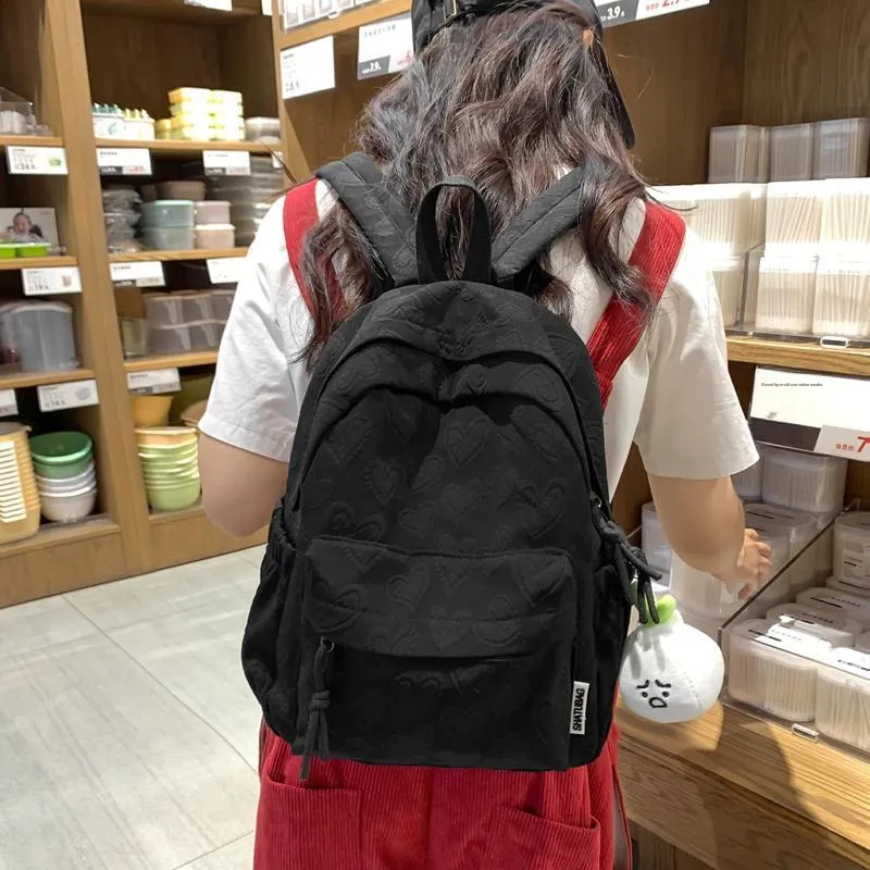 Single Warehouse Polyester Backpack Regular Women's White/Black/Pink/Khaki-17