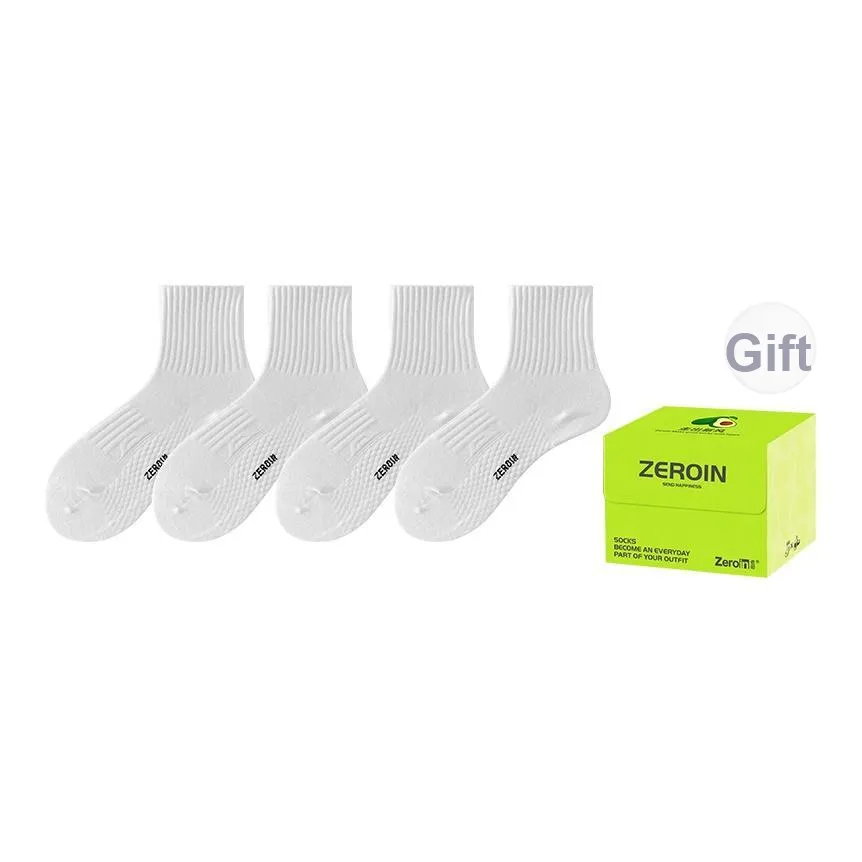 ZEROIN Mid-Calf Socks Unisex Box 4-Pack