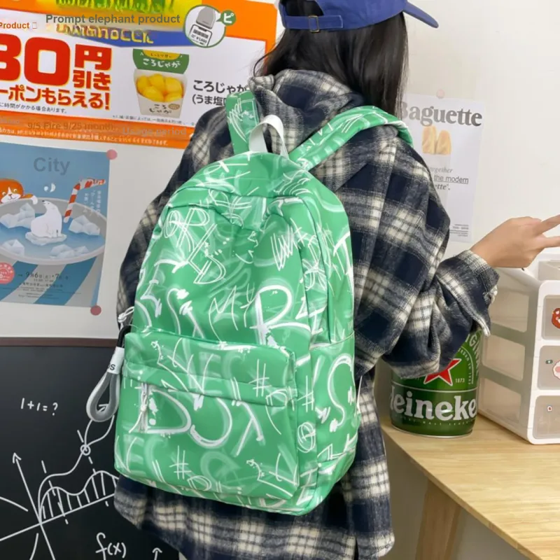 Yalu Nylon Backpack Unisex Black/Red/Green/Blue-15