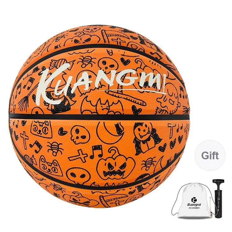 Kuangmi Rubber Basketball Brown Size 7 Street Unisex-0