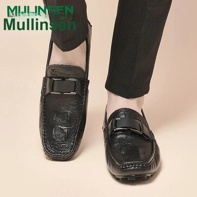 Mulinsen Gommino Loafers Men Black/Blue/White/Gray-4