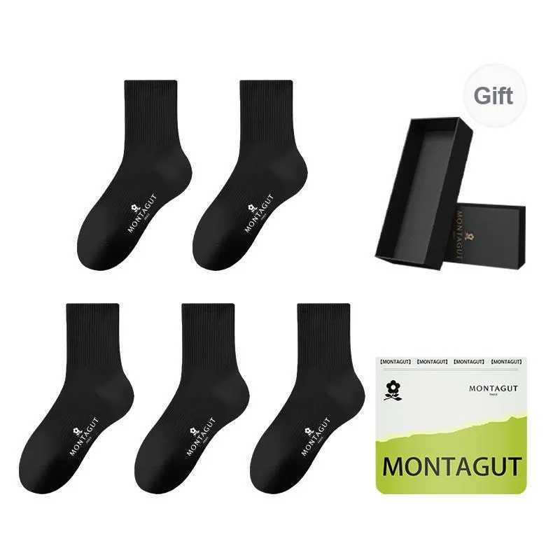 Montagut Mid Calf Socks Men's Gift Box Combination-20