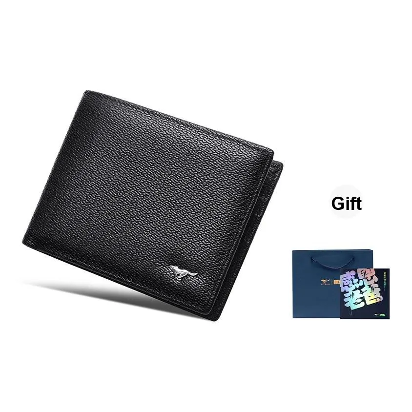 SEPTWOLVES Кошелек из натуральной коровьей кожи мужской черный