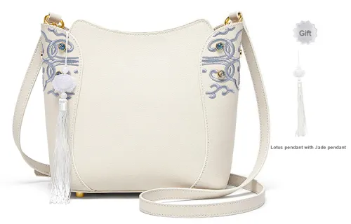 Gong Xuan Crossbody Bags Blue And White Porcelain White