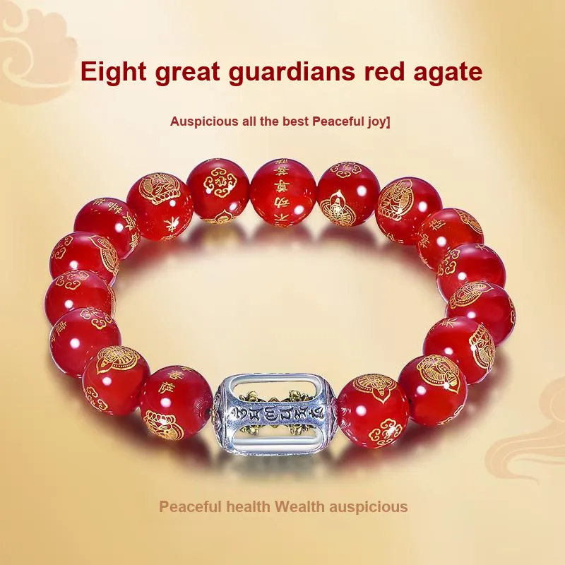 TAOHUAZHAOZHAO Agate Bracelets Unisex-1