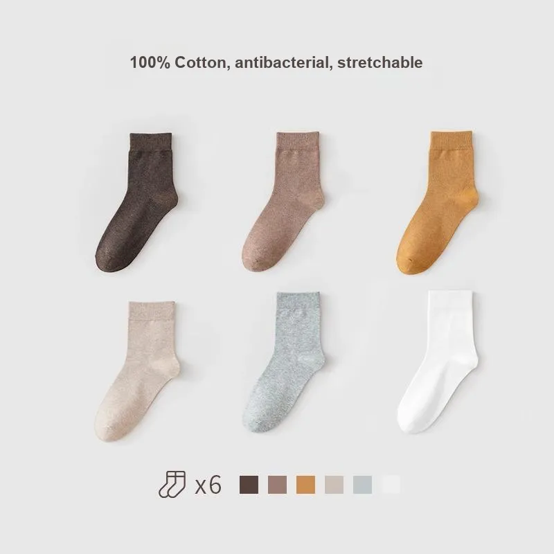H YXIANG Mid Calf Socks Unisex 6 Pack-5