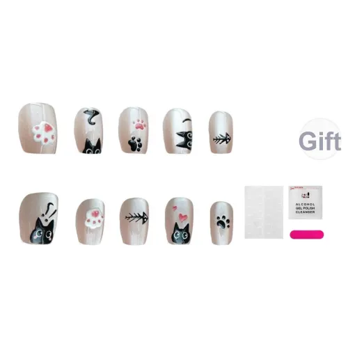 JIABITU Съемный Nail Art с Милым Дизайном Кошачьей Лапы Короткий Лестничный Однотонный Градиент Блестки 14 мм