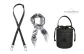 Black Adjustable Shoulder Strap+Butterfly Silk Scarf