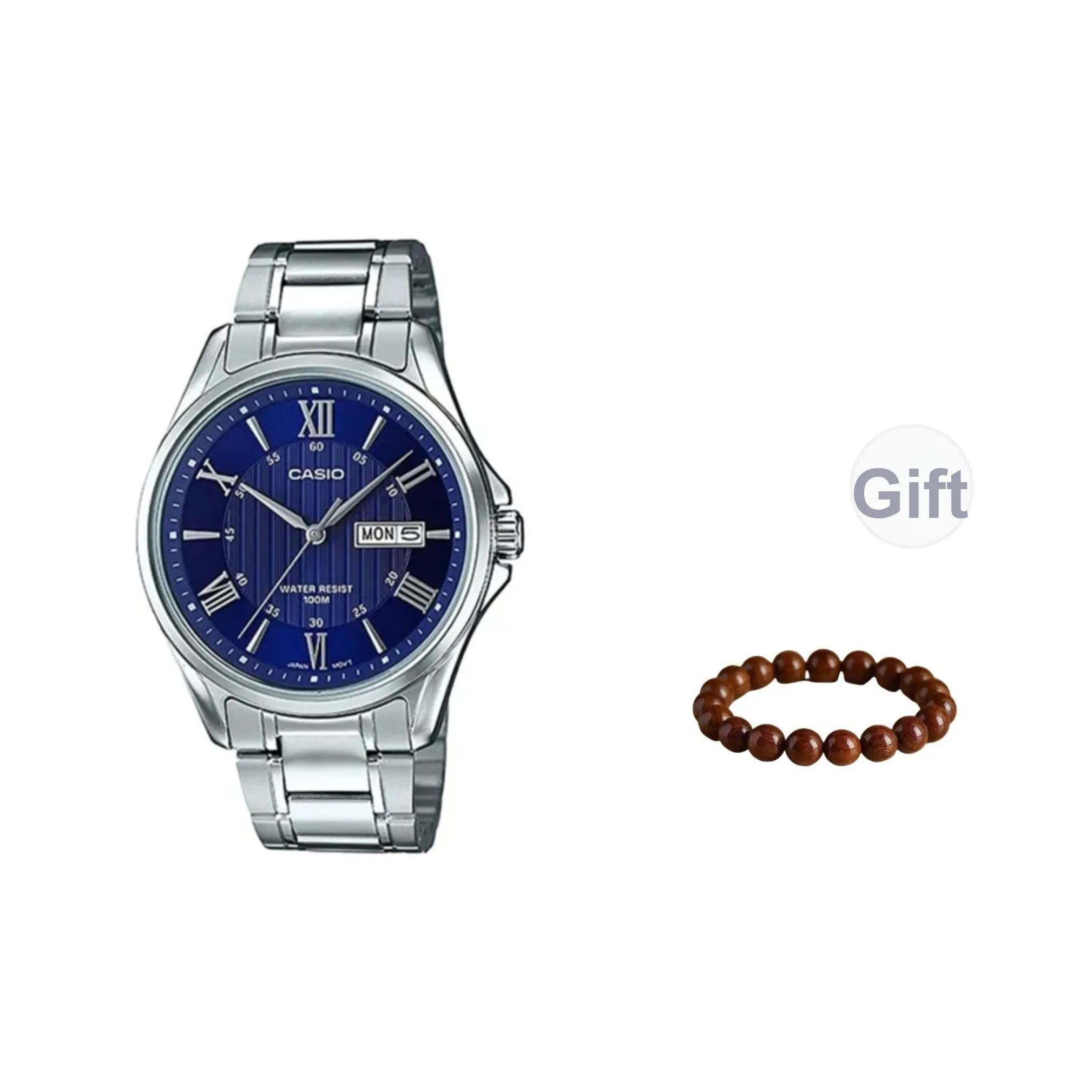 CASIO Кварцевый механизм Часы Мужские Синий циферблат