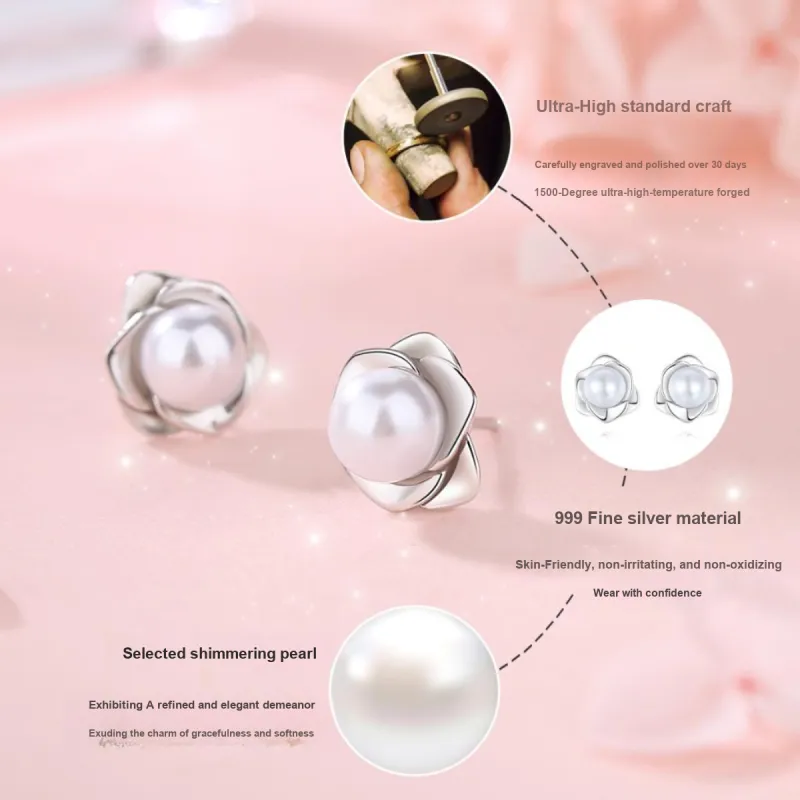 I Do Pearl Stud Earrings Women's-3