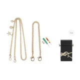 Yves Saint Laurent Perfume 선물 포장 골드 톤 오각별 펜던트 체인 120cm + 골드 톤 장식 체인 30cm [개조된 도구 포함]