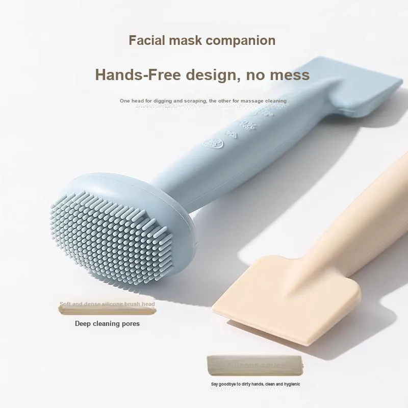 Future Maple DIY Soft Film Tool Special Dual Head Silicone Facial Mask Brush Soft Cleaning Clay Mask Wash off Masks-1