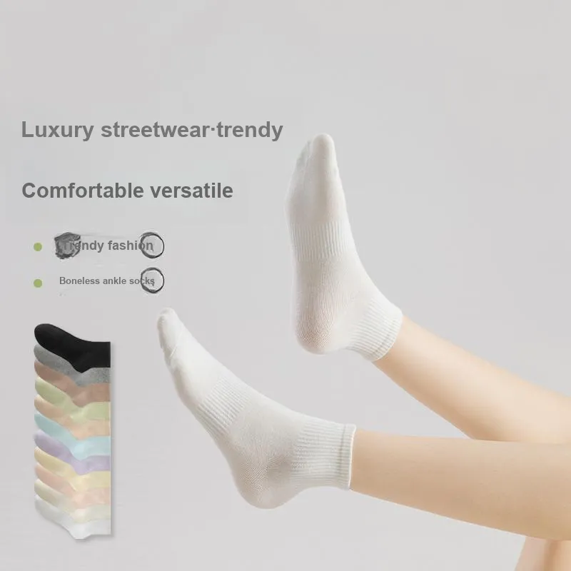 XIA.WA.ZHI.XIU Ankle Socks Women's 5 Pack Gift Box Set-4
