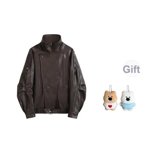 GHPC Коричневый Женский Кожаный Куртка