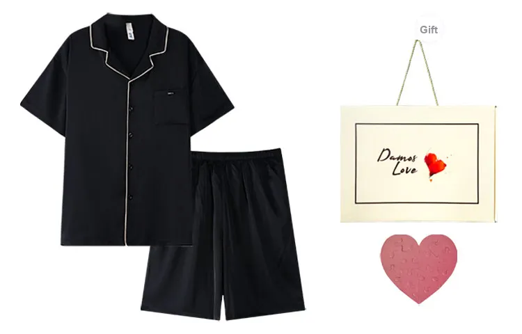 DAMOS·LOVE Pajama Set Men's Gift Box Set Black-6