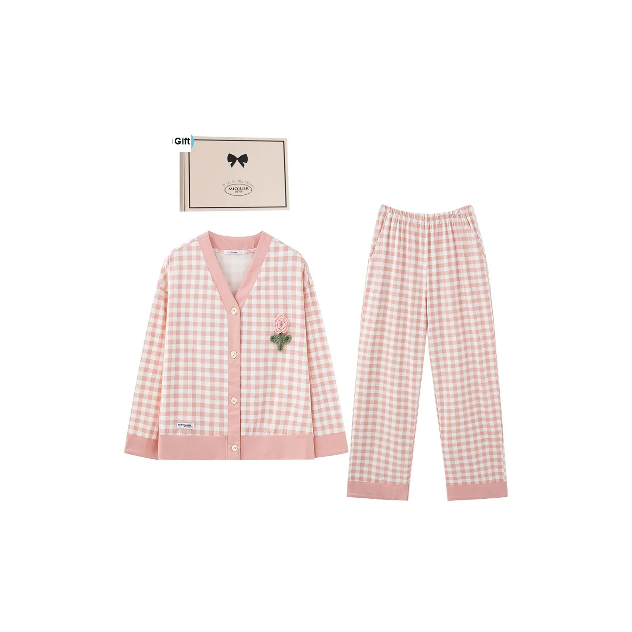 MIOJUER Pajama Set Spring And Fall Women's Pink