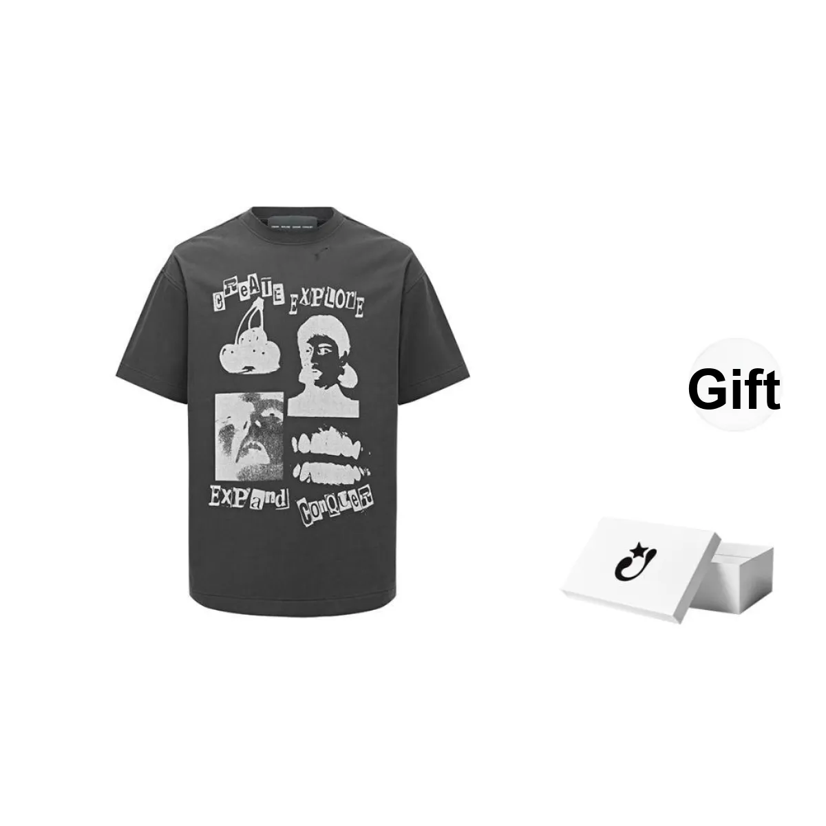 Createexploreexpandconquer Dadaism Rock Collage T shirt