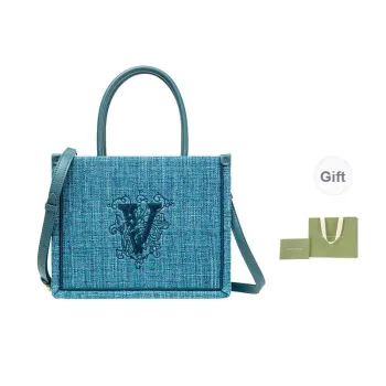 VANESSA HOGAN Fabric Tote Bag Shopping Bag Crossbody Handbag Everyone's Tote Women's Blue