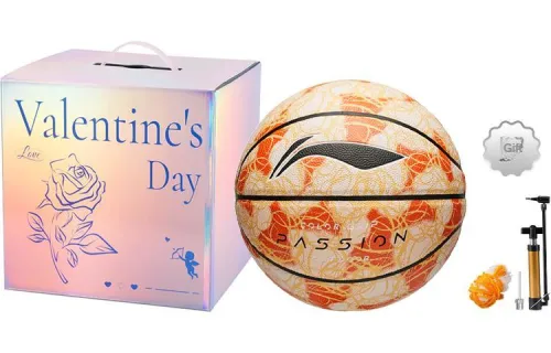 LiNing Badfive PU Basketball White/Orange Color Size 7 Training Unisex