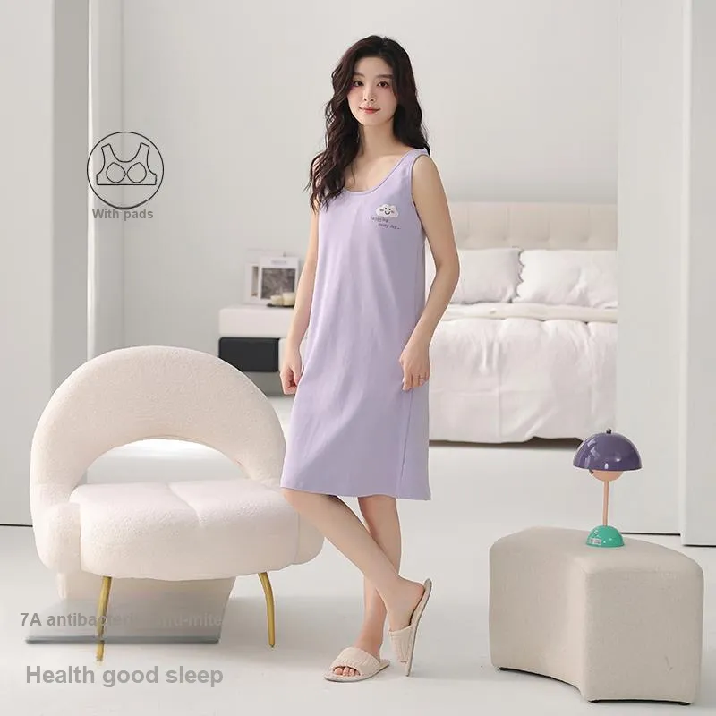 FENTENGCARE Nightgown Women's Violet-3