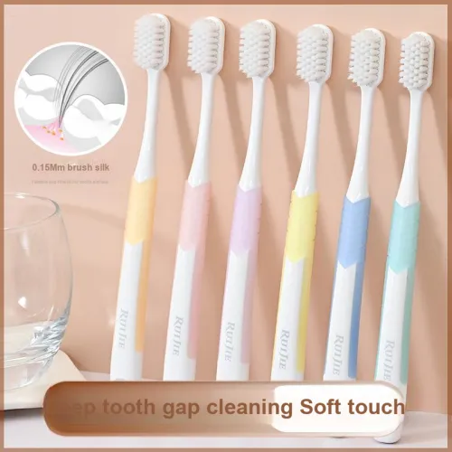 RUIJIE Soft Fuzz Toothbrushes Oral Cleaning 6/12 Pcs Pack