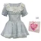 Blue Plaid Dress+Box