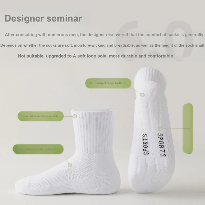 XXLLG Mid Calf Socks Men's 3 Pack-3