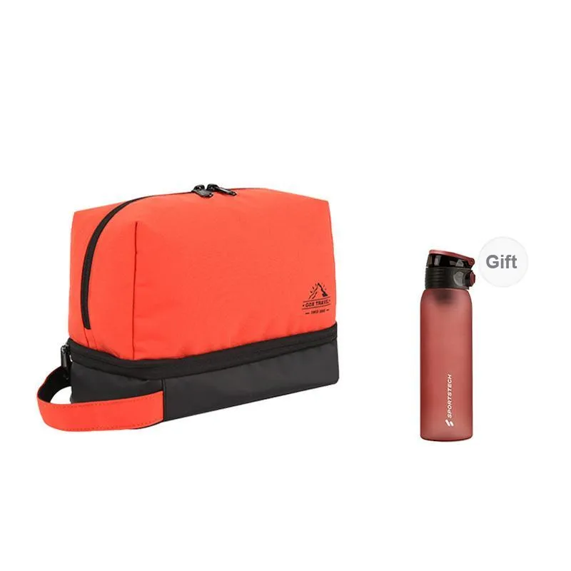 GOX Canvas Sports Single Layer Canvas Bag Toiletry Bag Unisex Ecru Khaki Gray Orange-72
