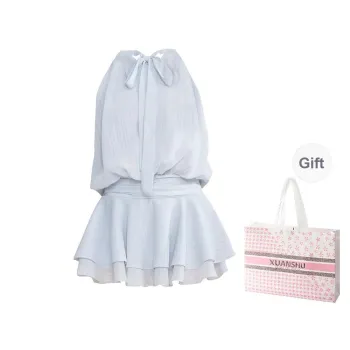 XUANSHU Slip Dresses Women's Blue