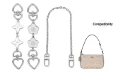 Silver White Four-Leaf Clover+Cherry Blossom Extender Chain+Decorative Chain
