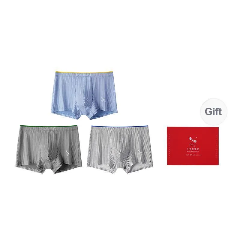 RED DRAGONFLY Cotton Panties Men's 3 Pack Gift Box Set-12