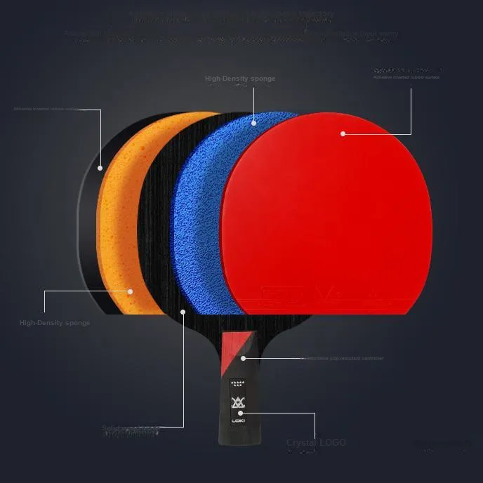 LOKI Ping Pong Paddles Unisex Solid Wood Carbon Fiber-6