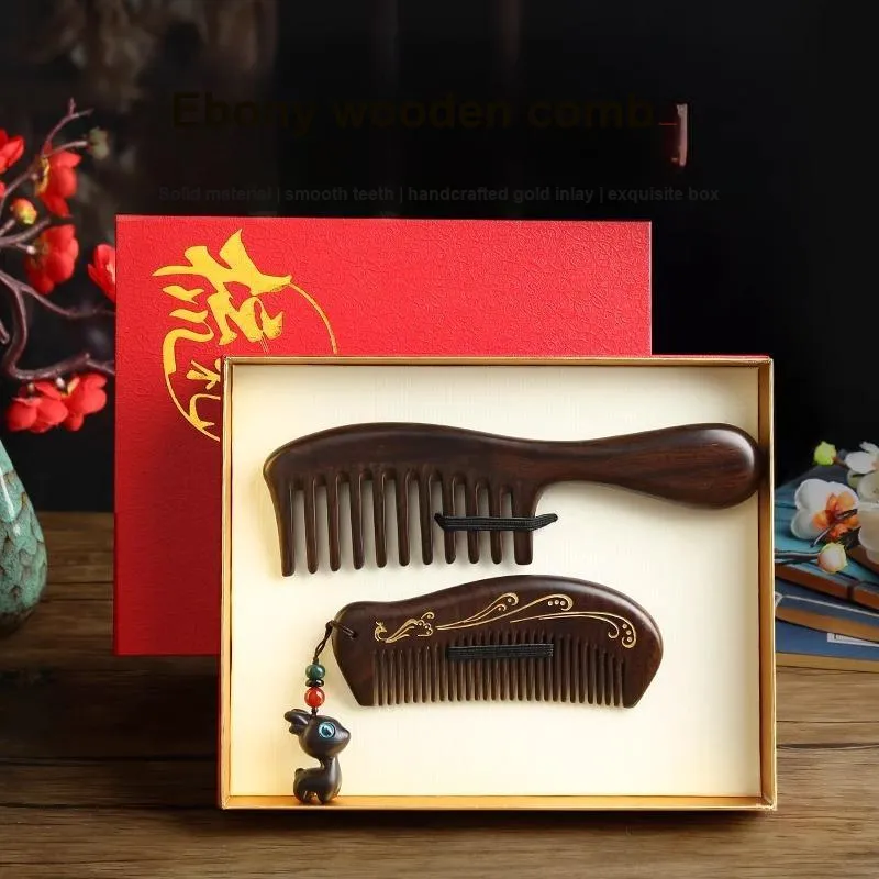ANTINOB Ebony Wood Comb Box Shunfa Low Static Electricity-2
