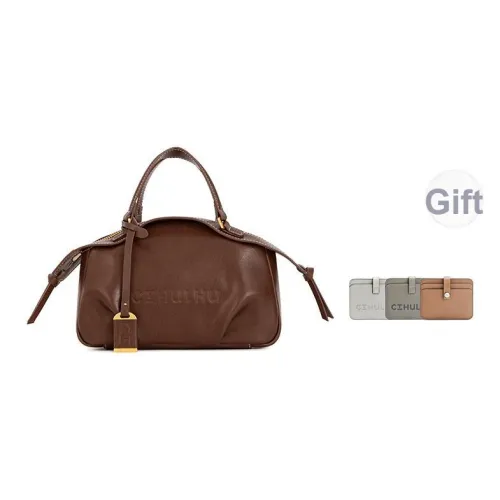 Cthulhu Коровья кожа стиль Майярд бостонская сумка маленькая женская коричневый