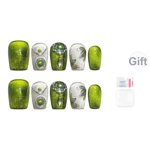 Song Biography Melbourne Зеленый Премиум Модный Осветляющий False Nail Короткий LADDER 15 мм