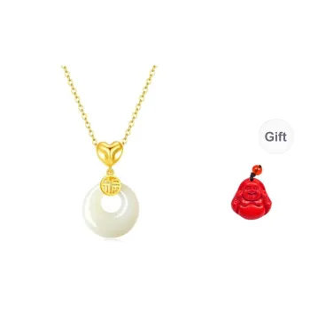 MUGONGZI Necklaces Pale Greenish White Jade Women's