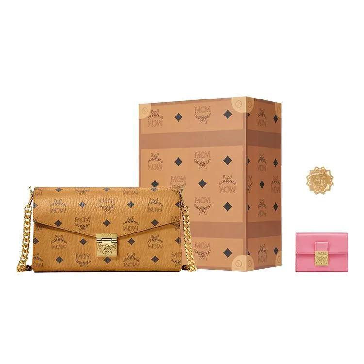 最高の品質 MCM Millie Visetos Canvas With Leather Chain Bag Shoulder 小物