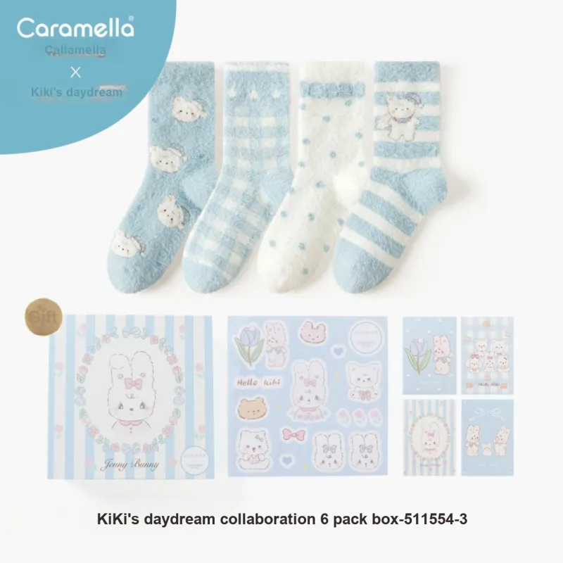Caramella x Kiki Mid Calf Socks Women's Box 4 Pack-4