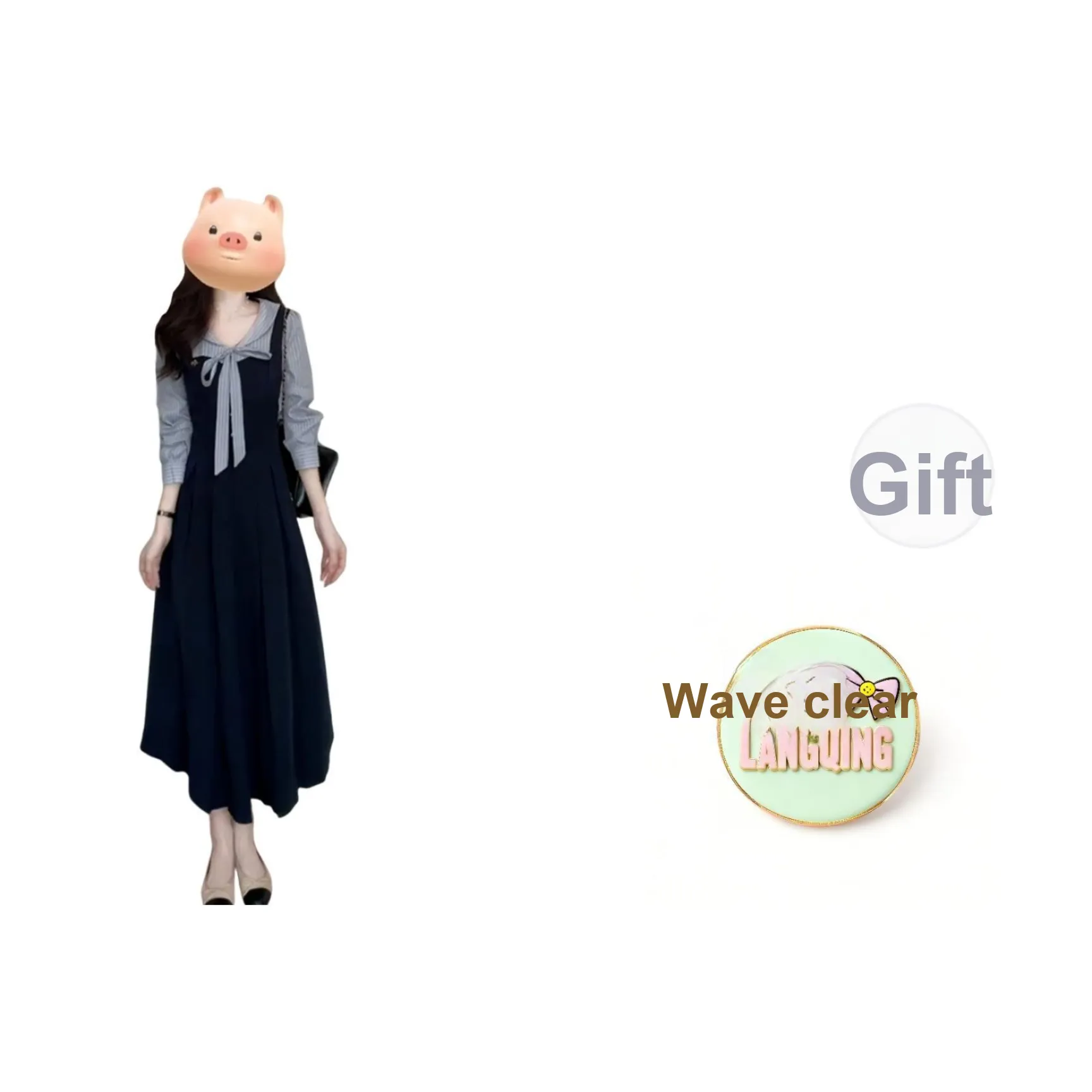 LANGQING Длинное платье с длинными рукавами женское