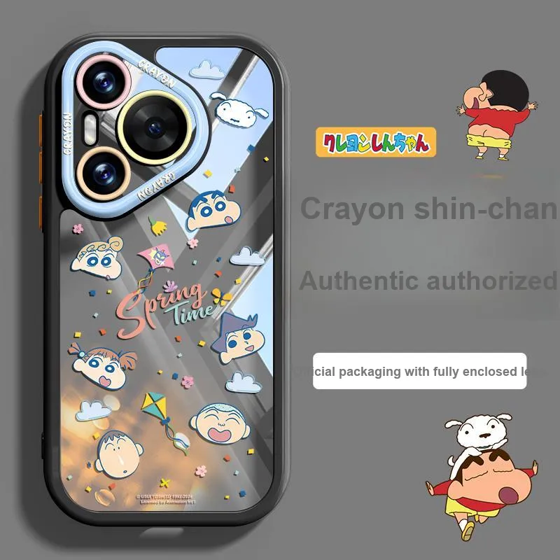 Pin Sai x SHINCHAN Silicone Material Phone Cases For Huawei Pura70Pro/70/Pura Cartoon Cute Style-1