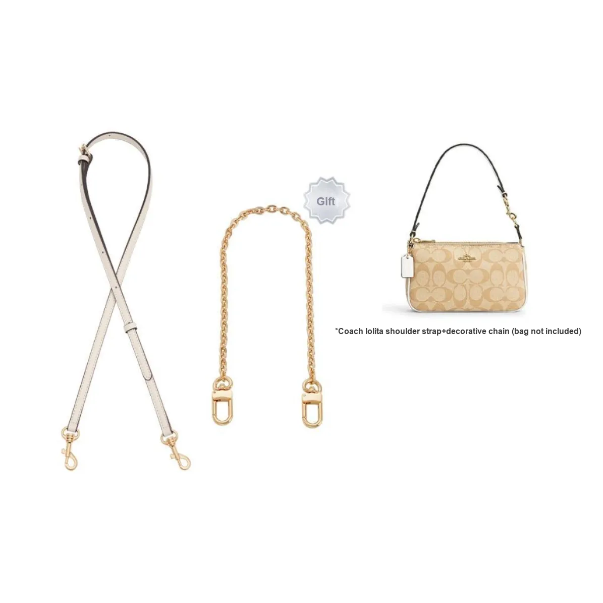 Kim Yeon sha Metal, Microfiber Shoulder Strap, Bag Accessory Women's Ecru