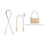 Coach Ecru 1.1cm Width Plain Weave Gold Buckle 90-120cm+Free Decorative Chain 40cm