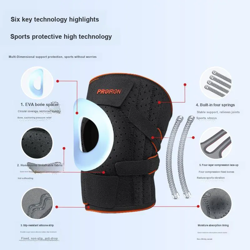 PROIRON Knee Pads Nylon Elastane Running Mountaineering Basketball Unisex-7