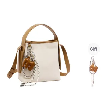 Old Man's Head Polyurethane Synthetic Leather Handbag Women's Ecru