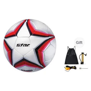 Star Size 5 Soccer PU Seamless Thermal bonding Unisex Red White