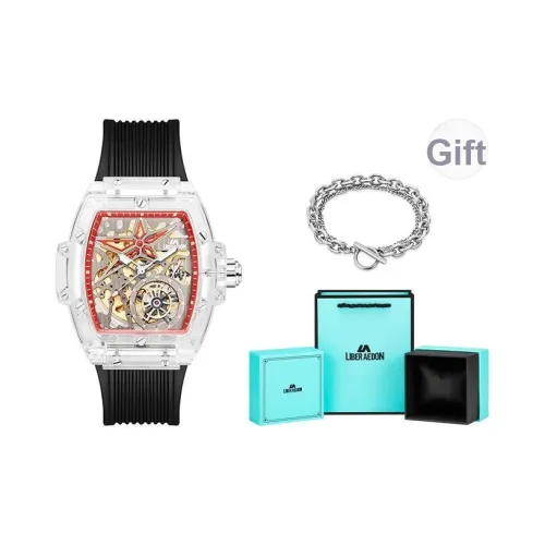 LIBER AEDON Механический механизм череп циферблат мужские часы